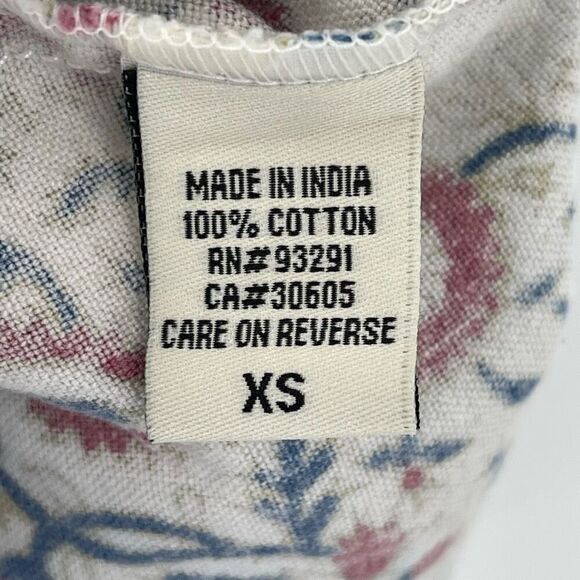 Dylan Edan Shorts Elastic Waist Drawstring 100% Cotton Women XS White Blue Mauve - Picture 4 of 5